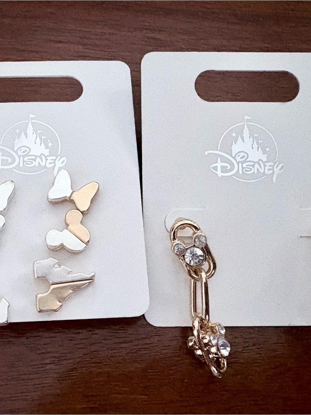 Disney Kids Two-Tone Mickey Studs and Gold Crystal Dangle Earrings